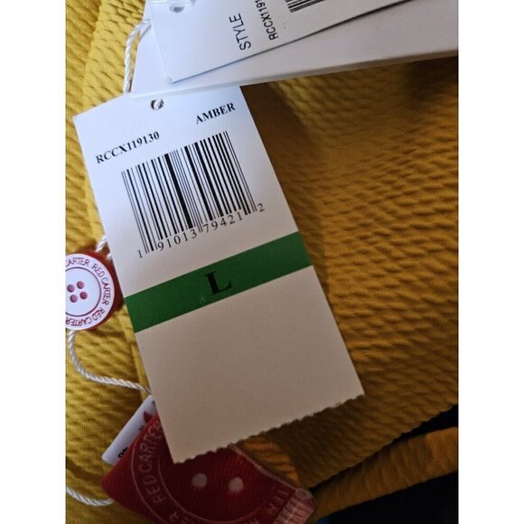 New Red Carter Cali Textured Triangle Bikini Top Womens L Yellow  Swim Suit - Picture 8 of 11